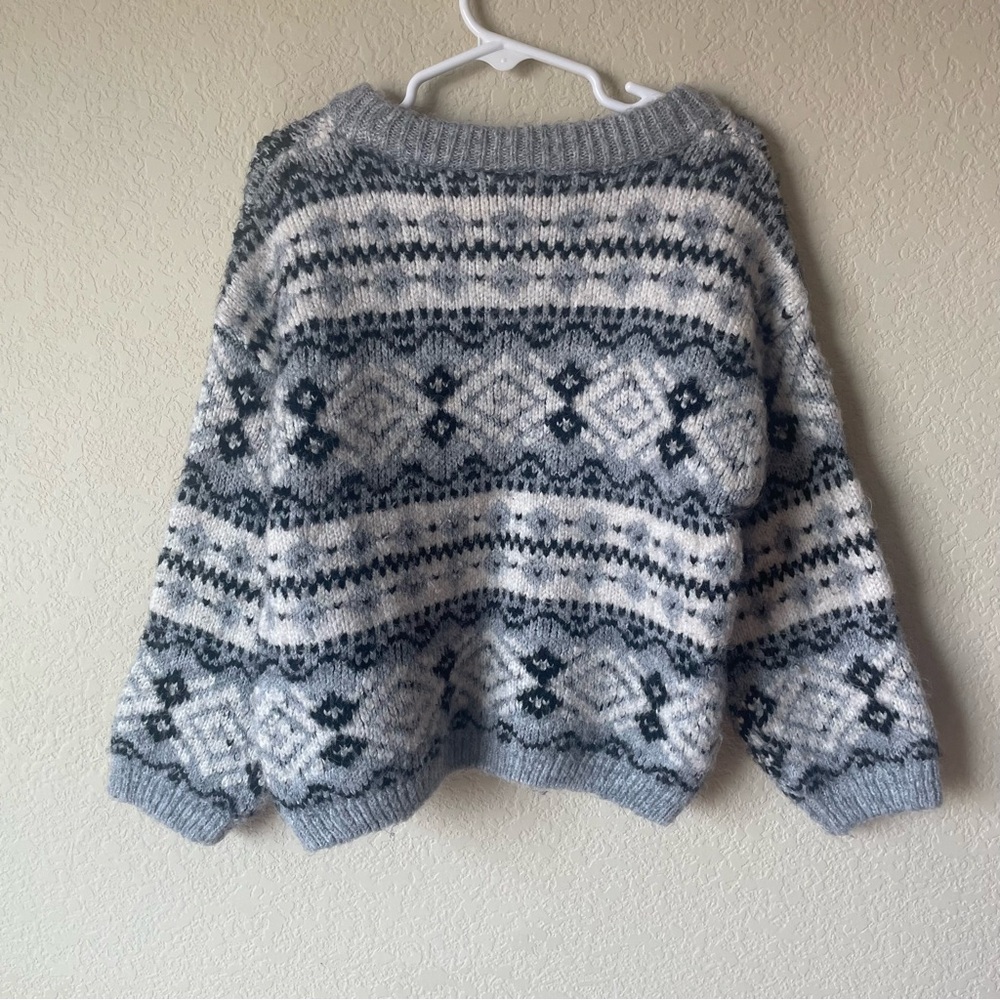 Zara Kids Gray Patterned Winter Sweater - Picture 6 of 6